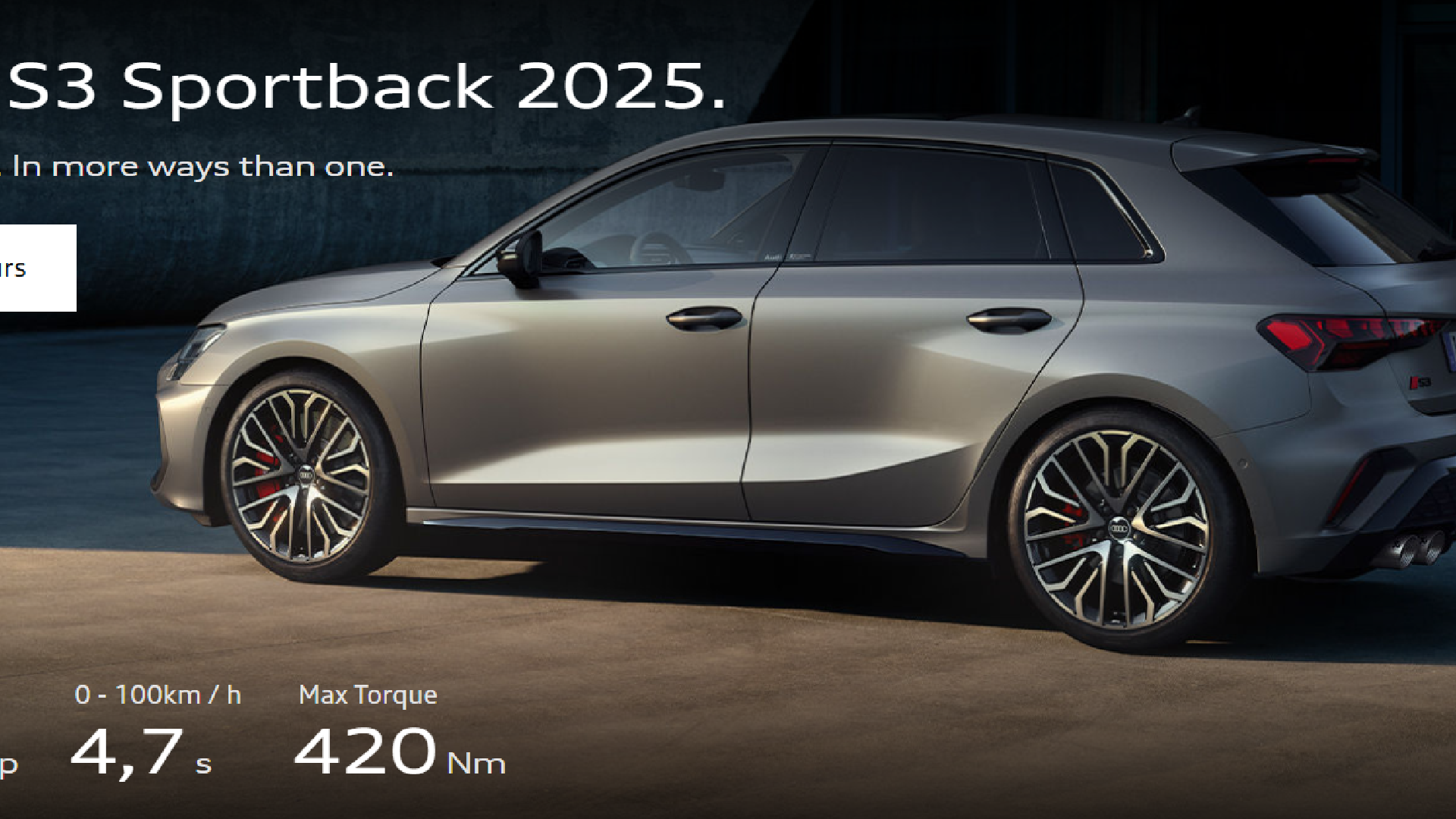 New S3 Sportback 2025. Moves you. In more ways than one.